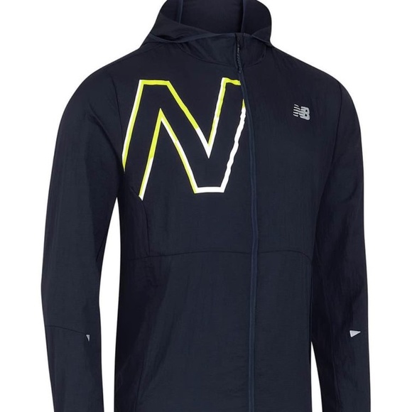 BRAND NEW men new balance printed impact run packable light jacket size XL - Picture 2 of 9